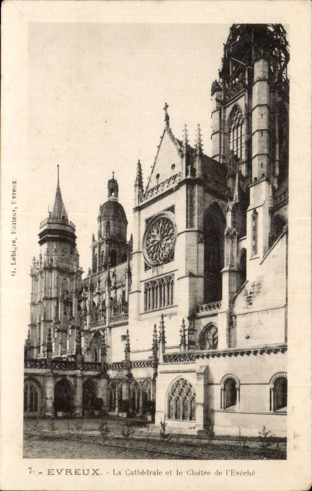 Evreux CPA the cathedral and the cloister of the eveche