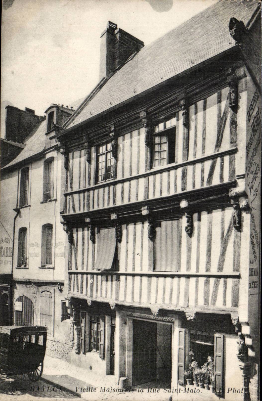 Altes Haus Bayeux-CPA der Strasse Saint Malo
