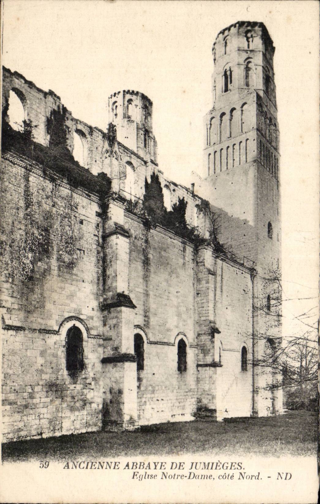 Jumieges - Notre Dame Church dimensions northern - Old Abbey CPA