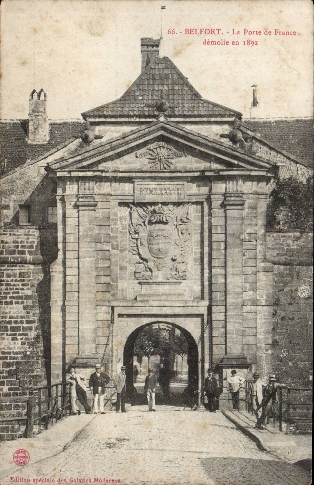 CPA Belfort the door of France demolished in 1892