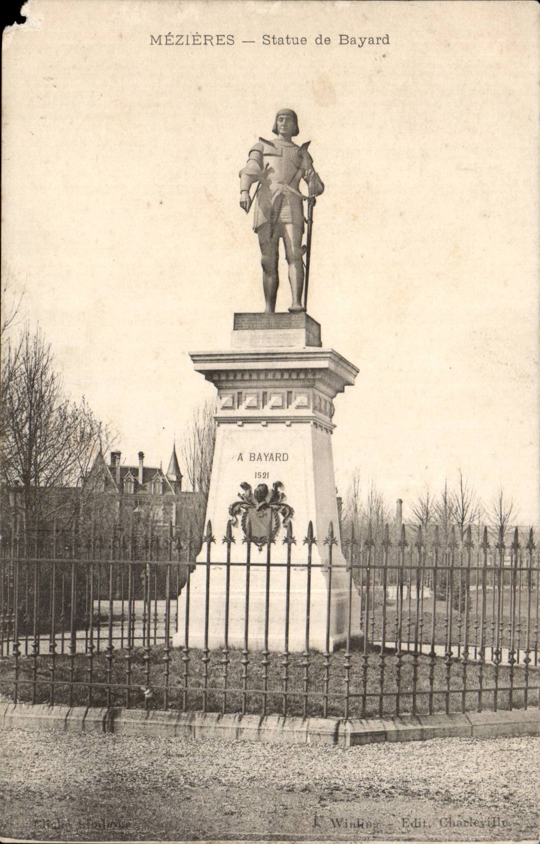 CPA Wand-Statue von Bayard