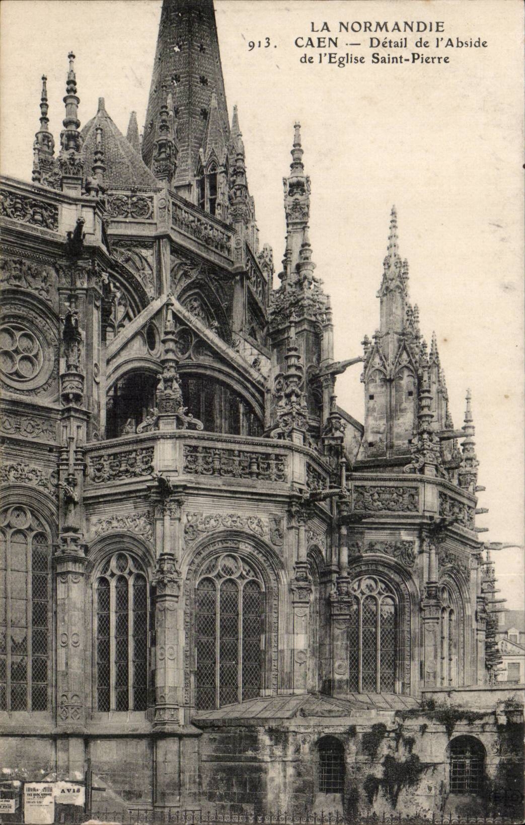 CPA Caen Detail de l'abside de l'eglise St Pierre