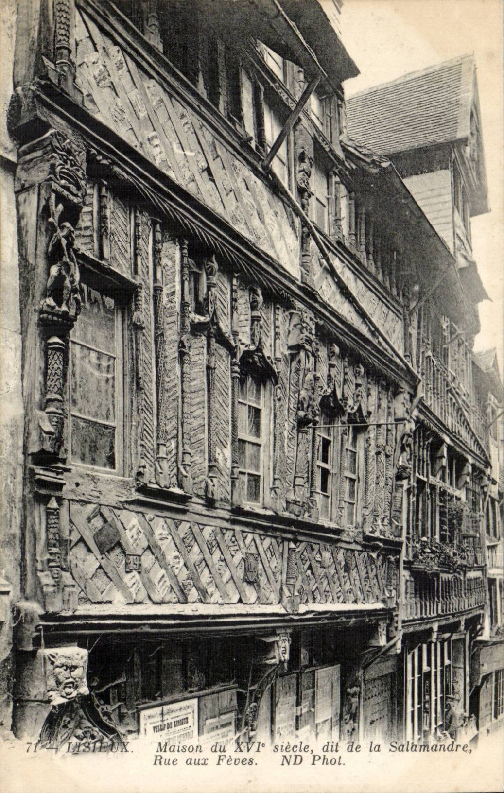 Lisieux - jahrhundertaltes Haus XVI bekannt ab der Salamander-Strasse zu den Feen CPA