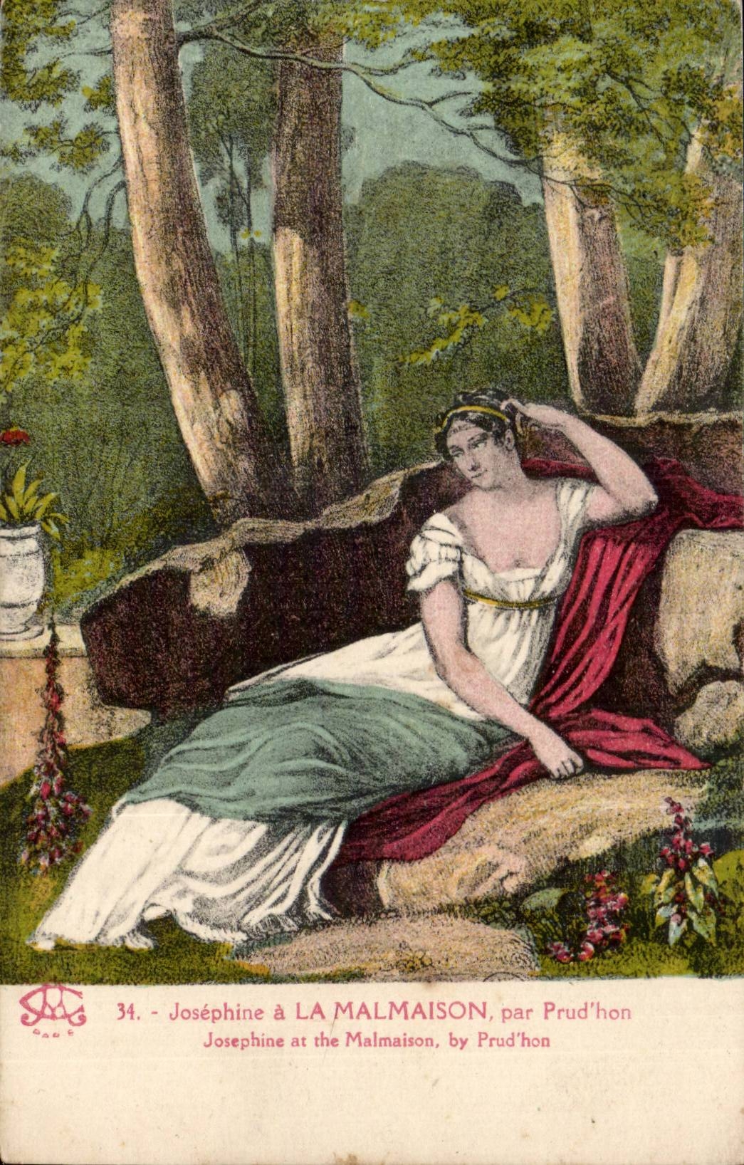 CPA Josephine with the malmaison by Prud' hon (Napoleon)