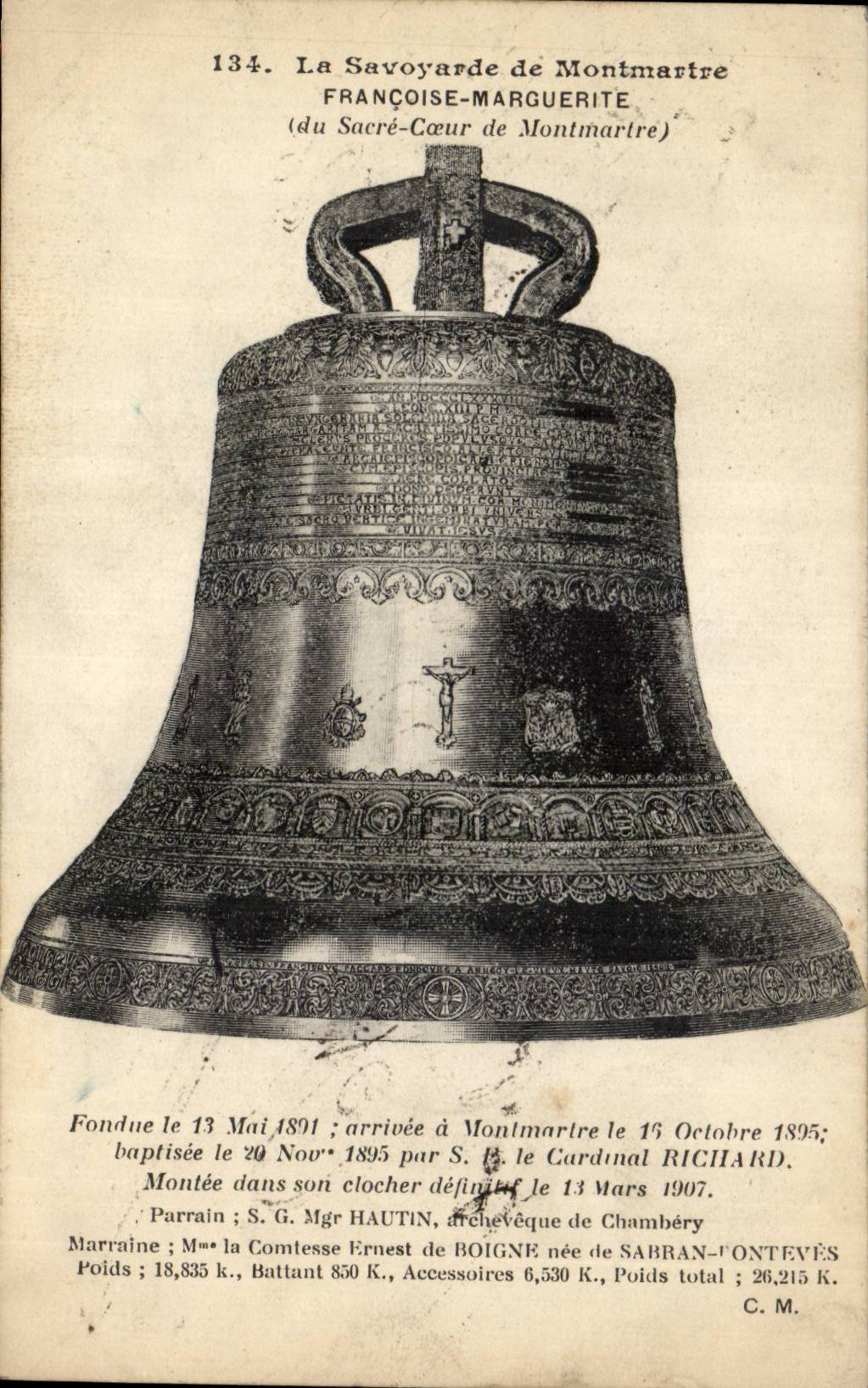La SAvoyarde de Montmartre Francois Marguerite Sacre Coeur CPA Paris (bell cloche)