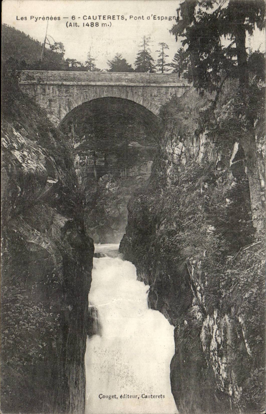 Cauterets - Bridge of Spain - alt 1488 m - CPA