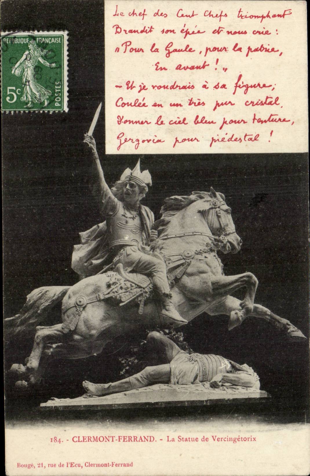 Clermont Ferrand CPA Statue of Vercingetorix