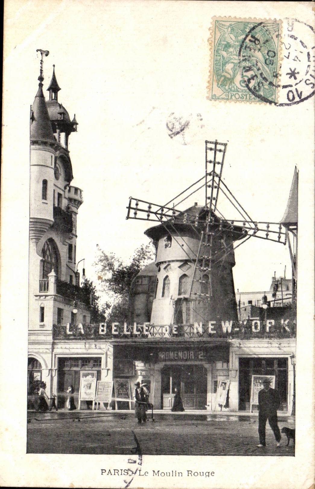 Paris CPA Le Moulin Rouge (la belle de New York)