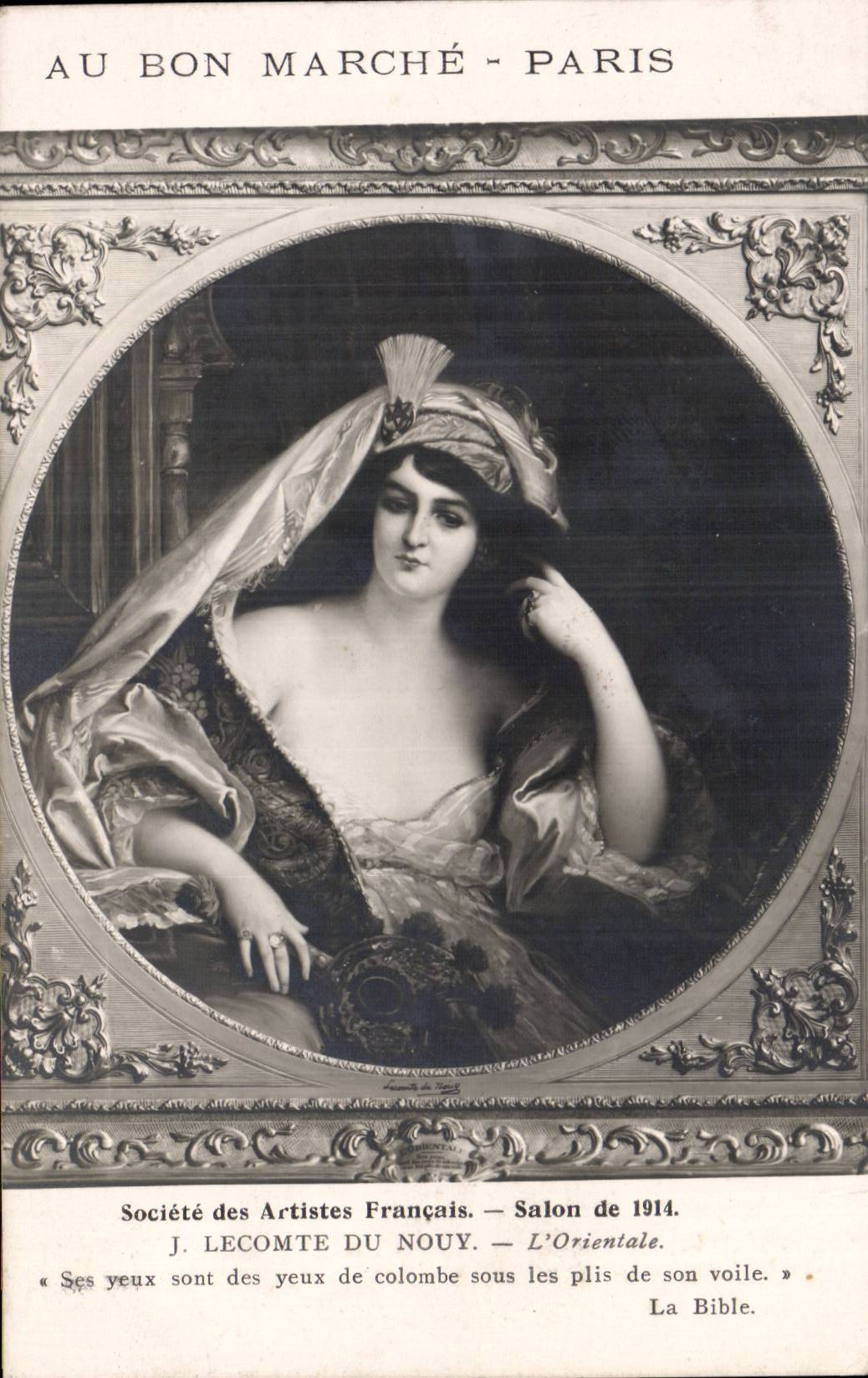 Paris CPA Au Bon marche Societe des artistes francais Lecomte du Nouy L'orientale Salon de 1914