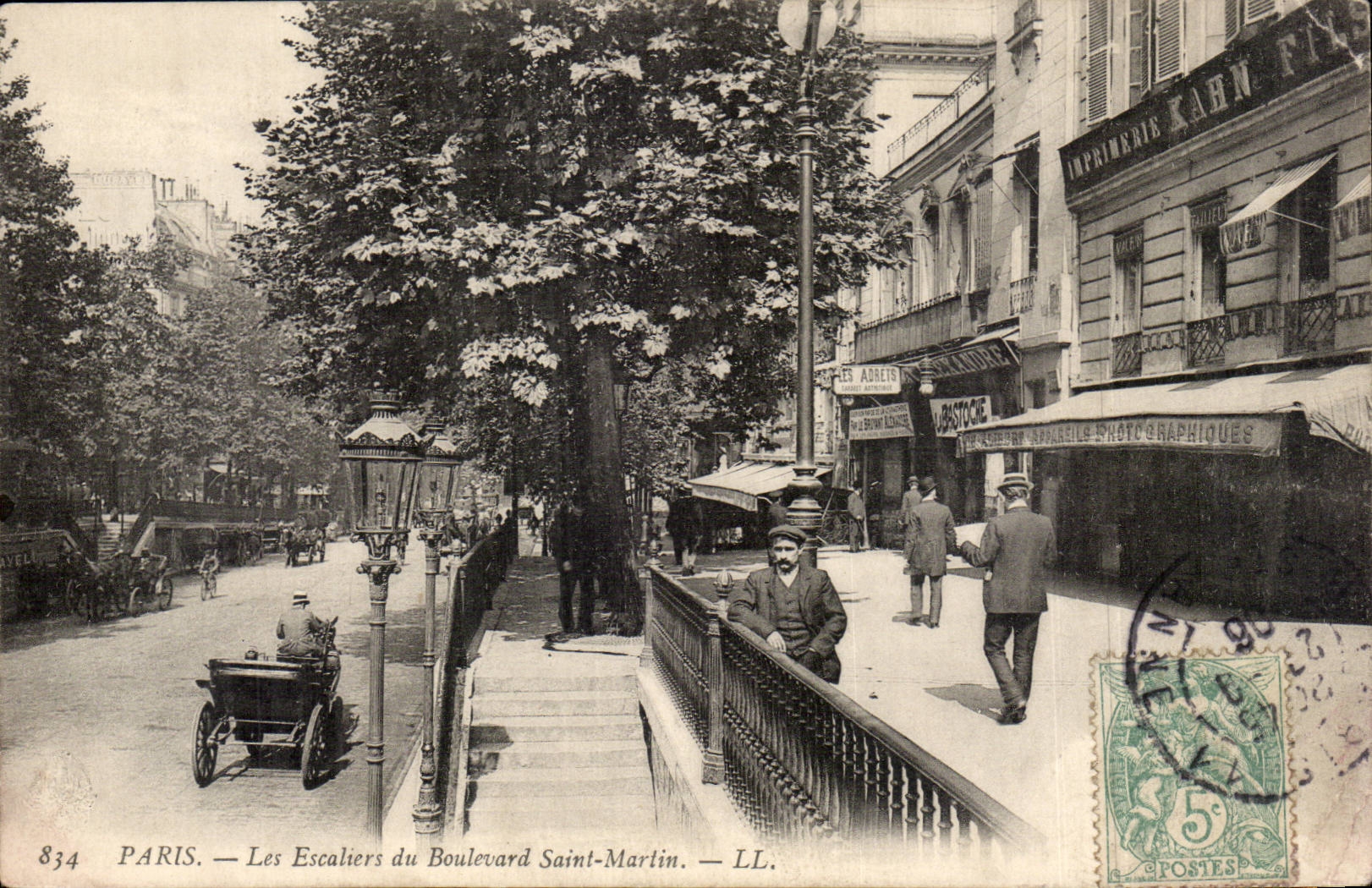 Paris CPA staircases of the boulevard St Martin