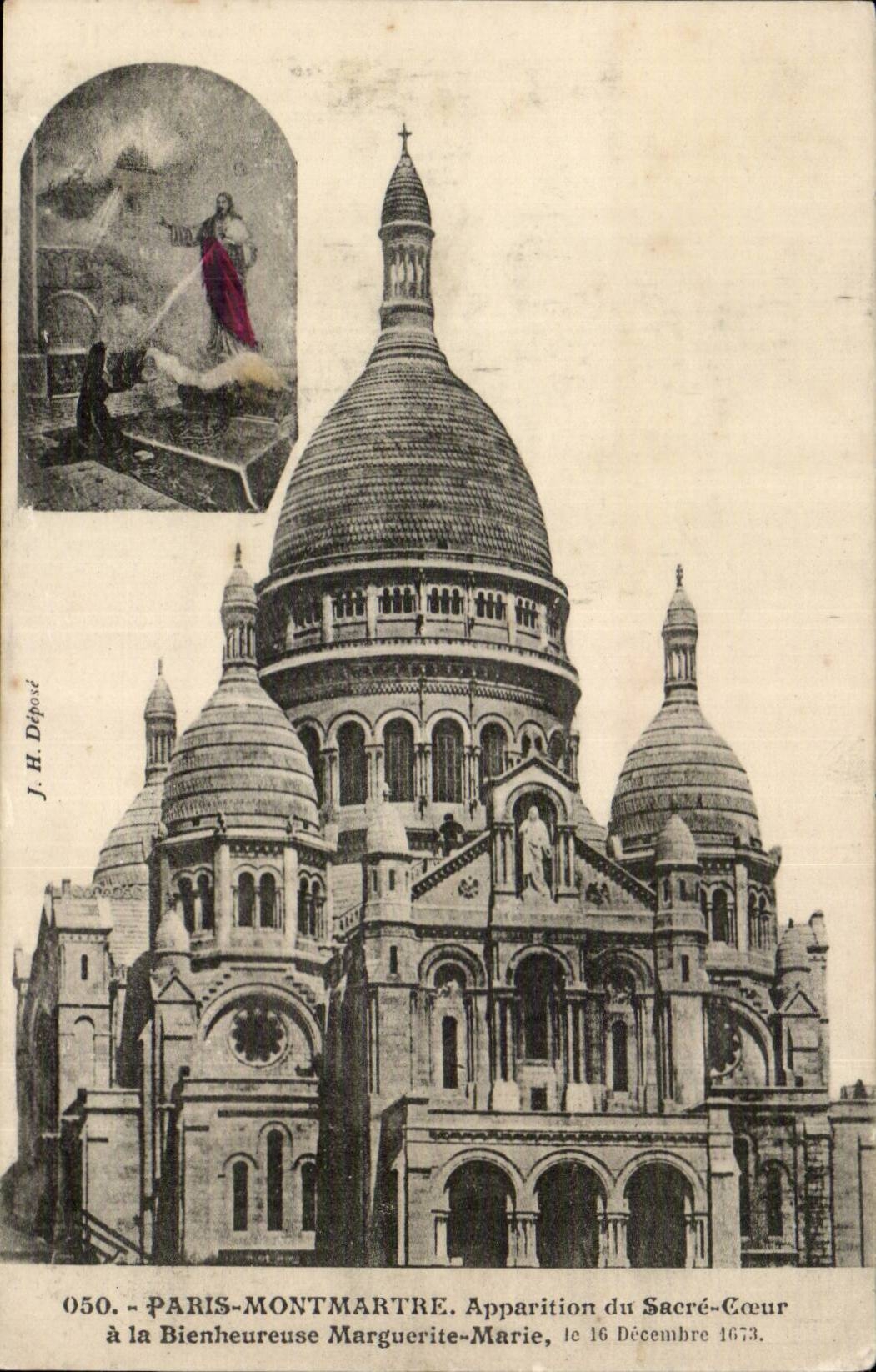 Paris CPA Montmartre Apparition du Sacre Coeur a la bineheureuse Marguerite MArie le 16 decembre 1673