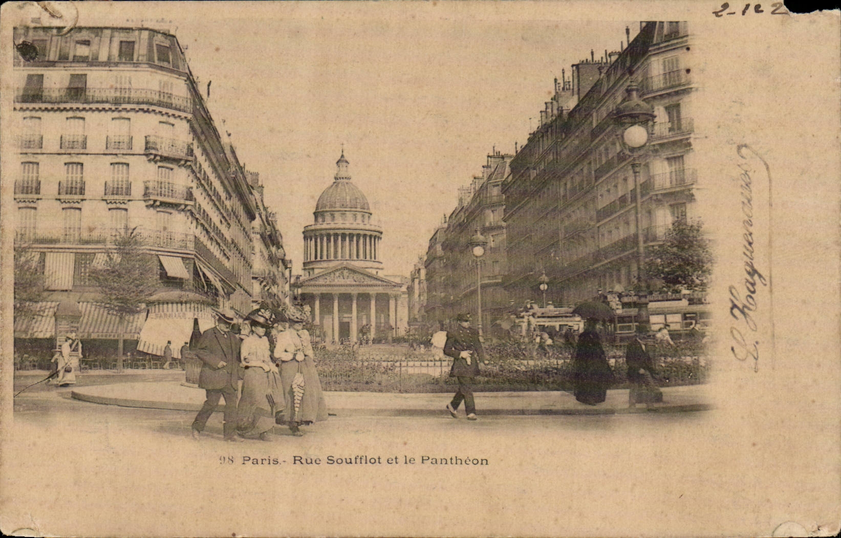 Paris CPA Street Soufflot and the Pantheon