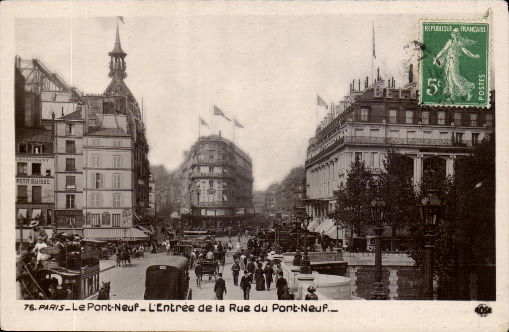 Paris CPA L'entree de la rue du Pont neuf
