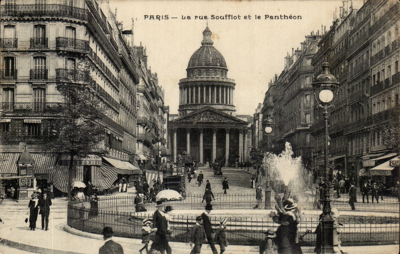 Paris CPA Street Soufflot and the Pantheon