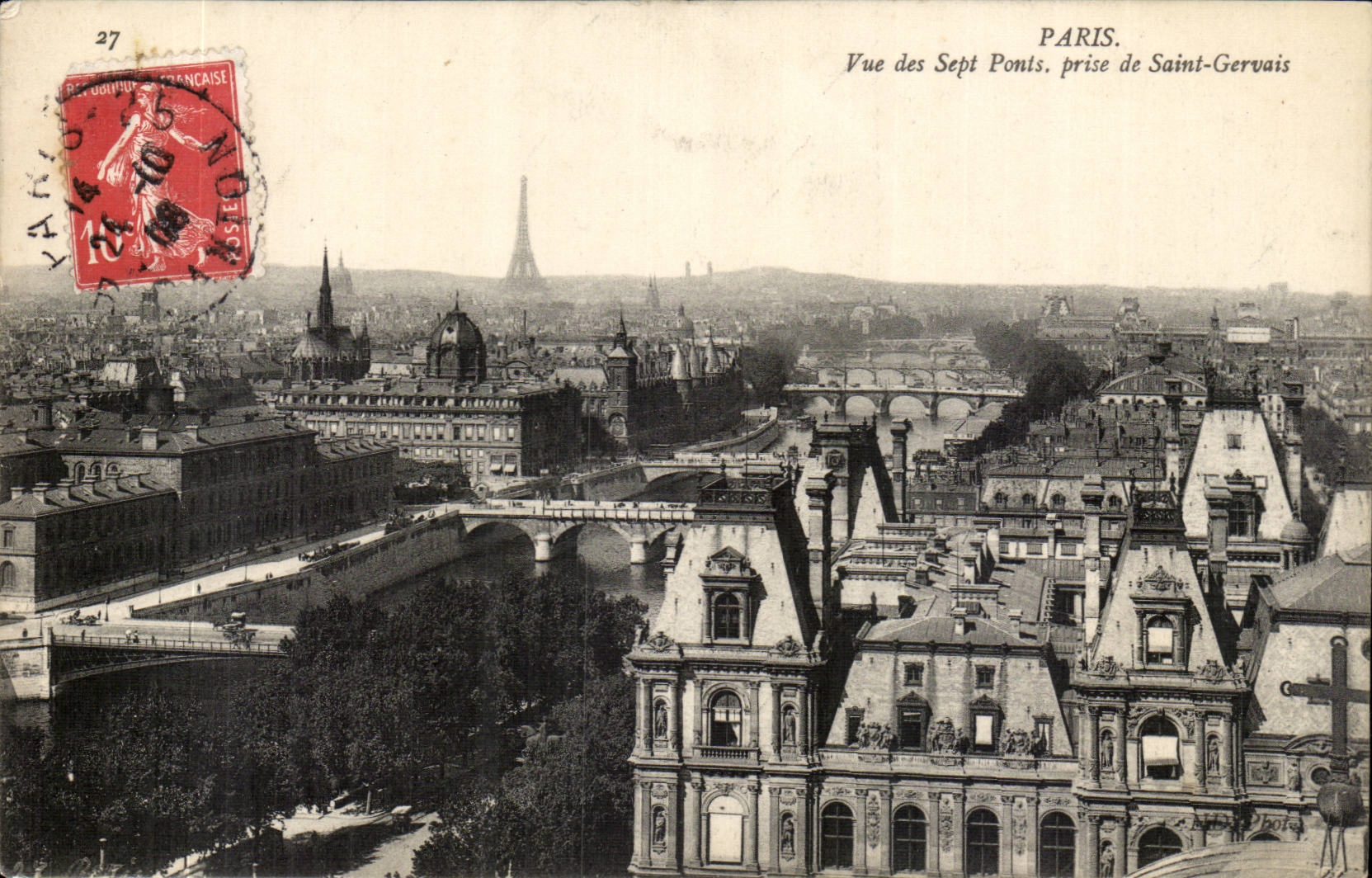 Paris CPA Vue des SEpt ponts prise de Saint Gervais