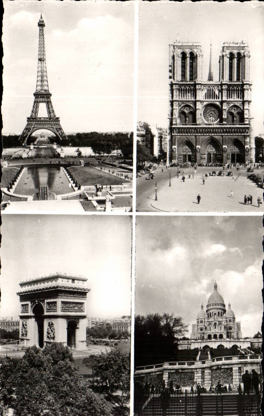 Paris CPA the Eiffel Tower Our Lady Arc de Triomphe the Sacring Heart
