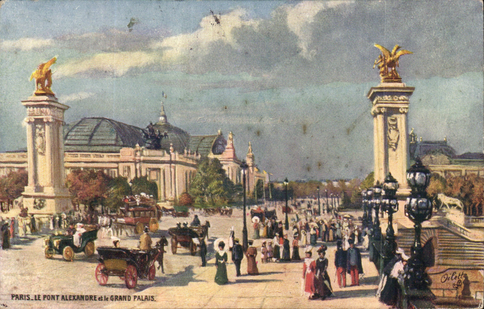 Paris CPA the bridge Alexandre III and the Grand Palais