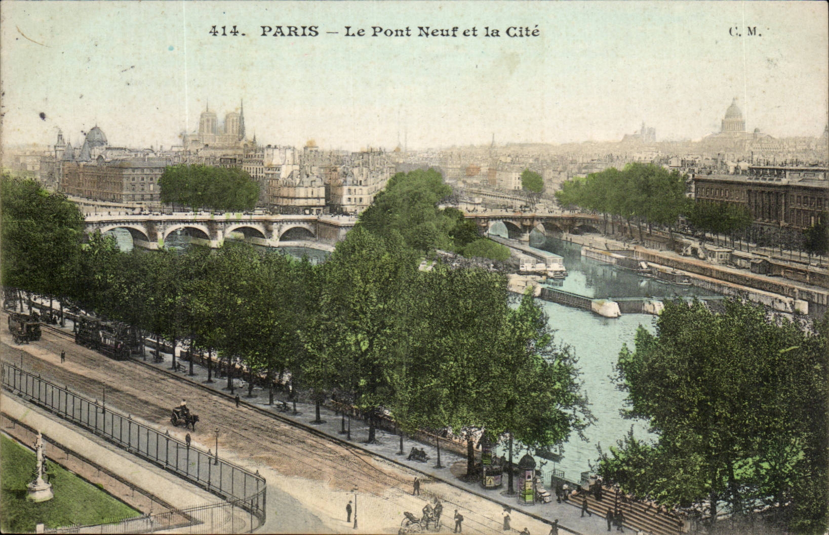 Paris CPA Le pont neuf et la cite