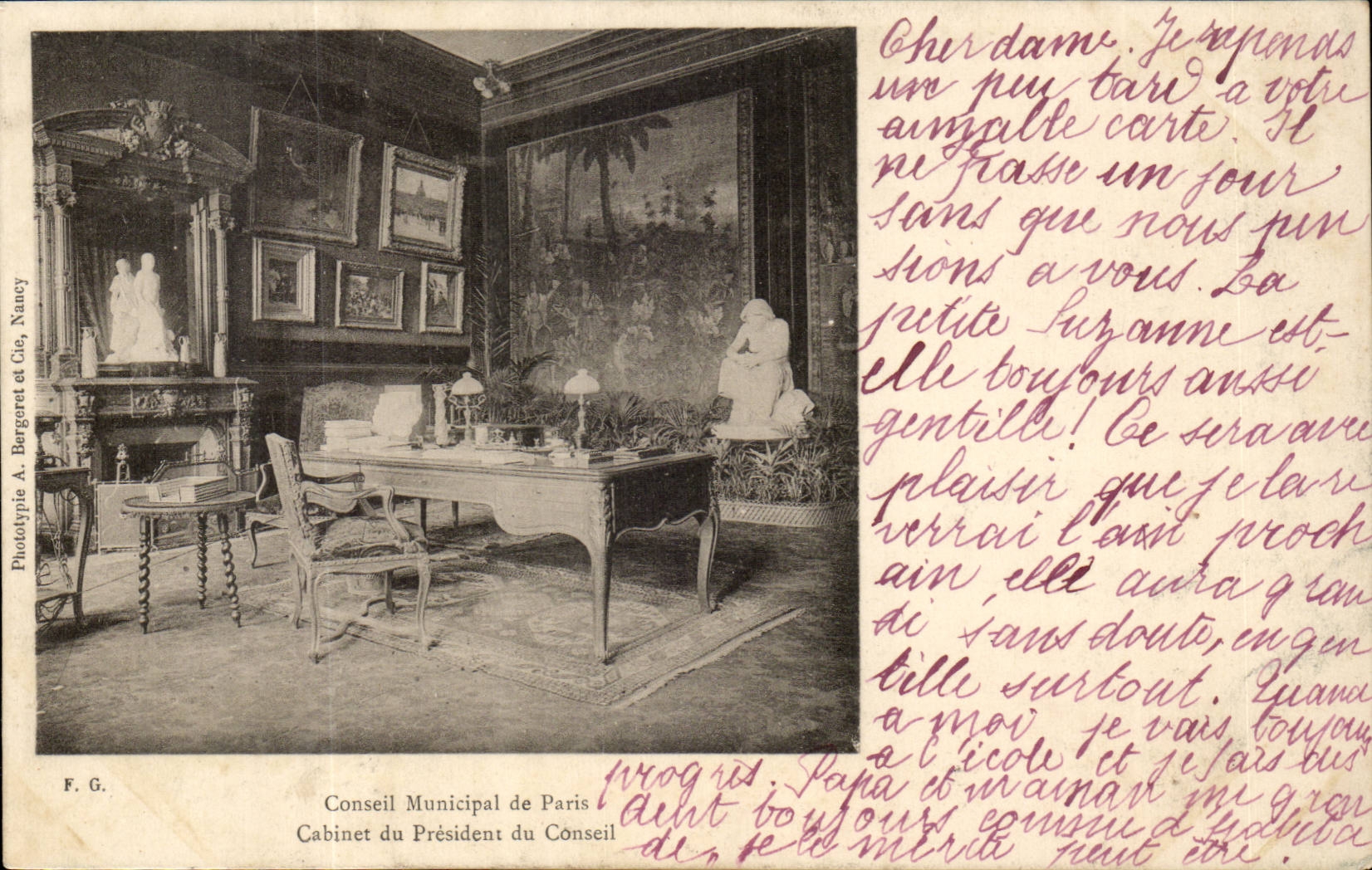 Paris CPA Conseil muncipal de Paris Cabinet du president du conseil