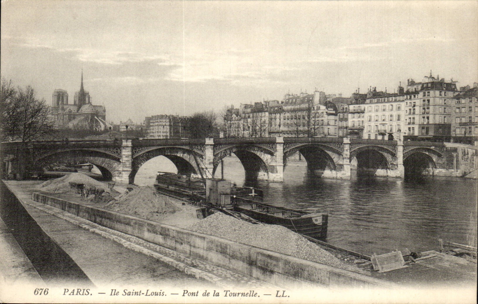 Paris CPA ile Saint louis Pont de la Tournelle