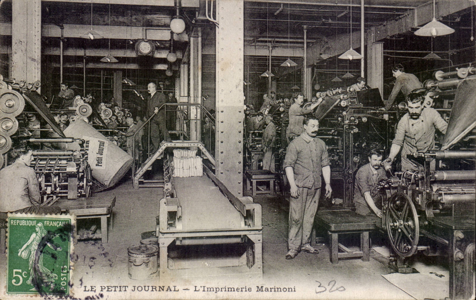 Paris CPA the Small Newspaper printing works Marinoni TOP (newspaper presses media)