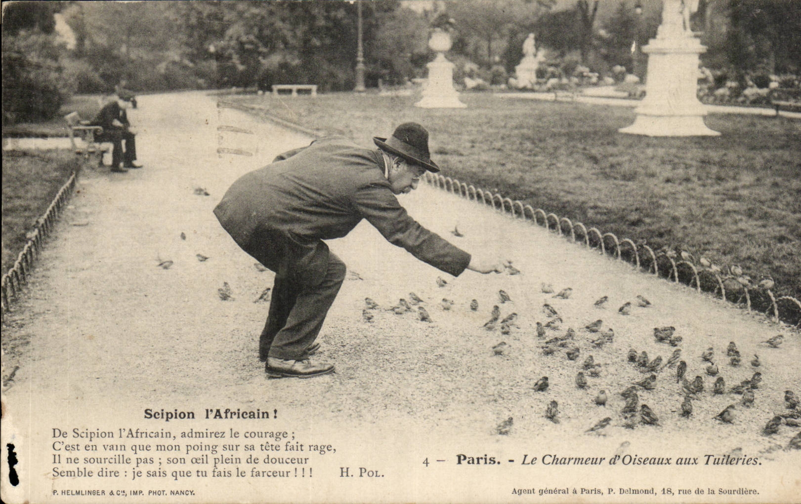 Paris CPA Le charmeur d'oiseaux aux Tuileries TOP