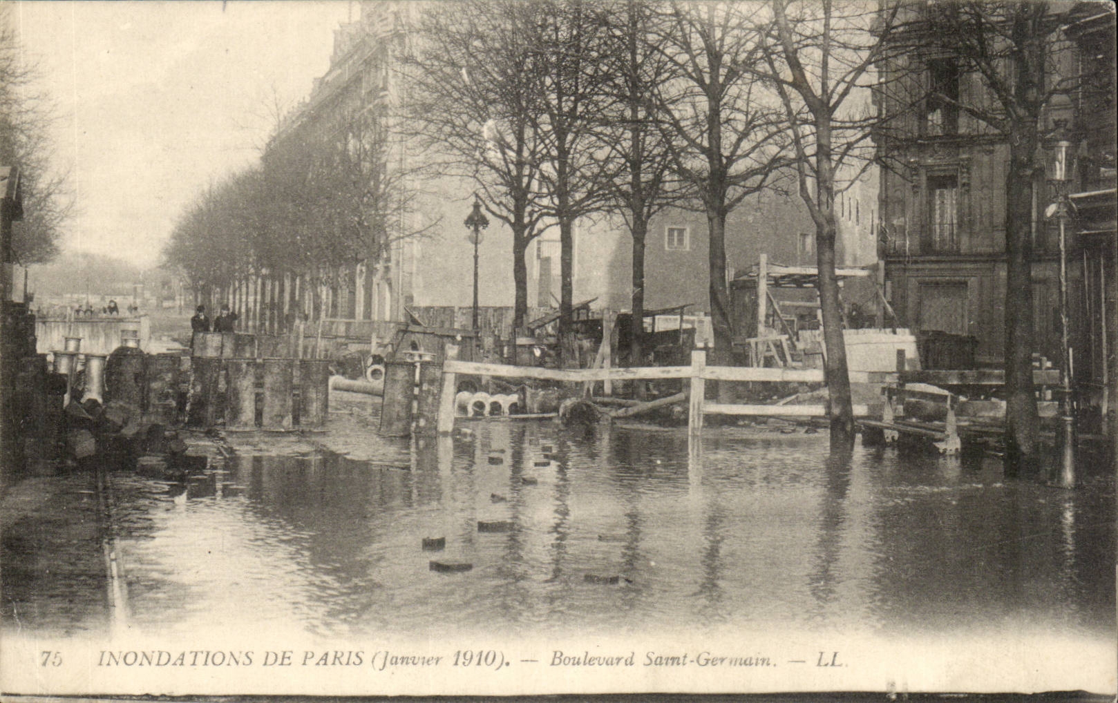 Paris CPA Floods of Paris January 29th 1910 Boulevard Saint Germain