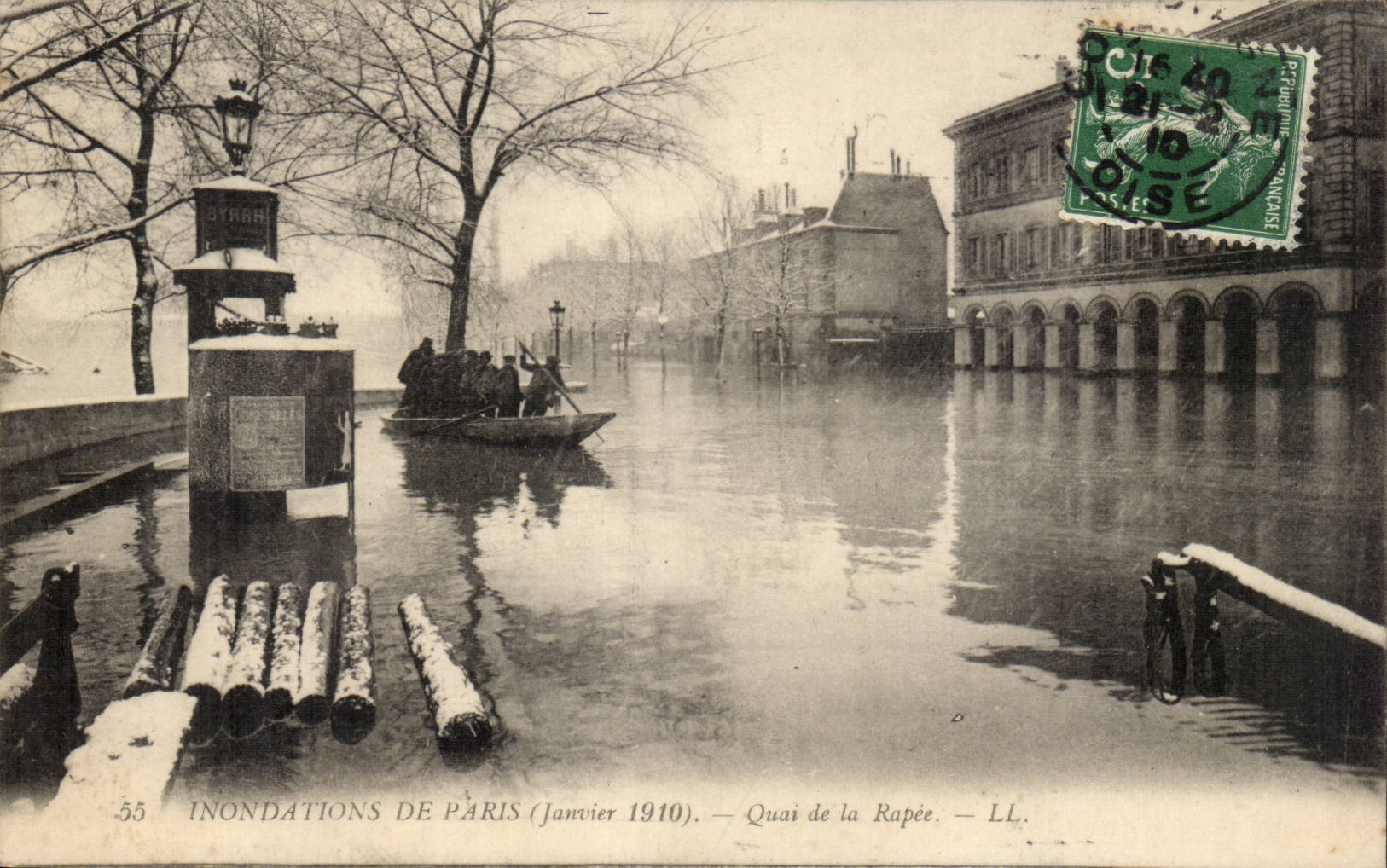 Paris Venice CPA 1910 Quai Floods of Rapee