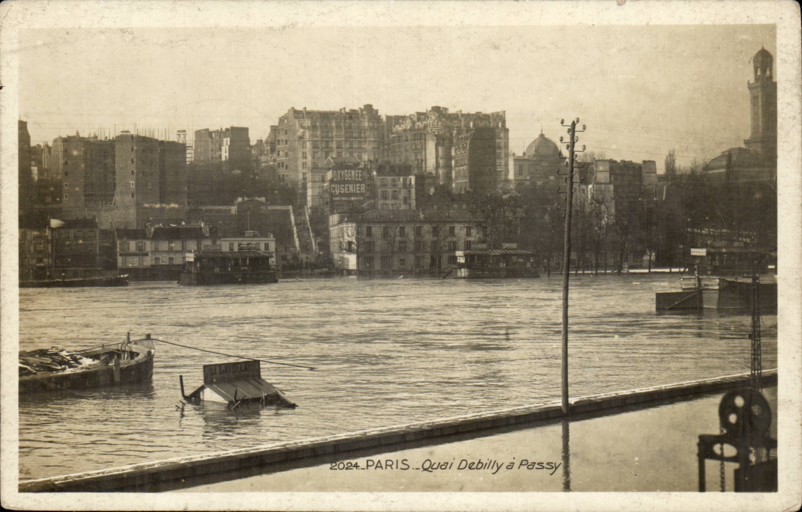 Paris CPA Inondations 1910 Quai Debilly a Passy