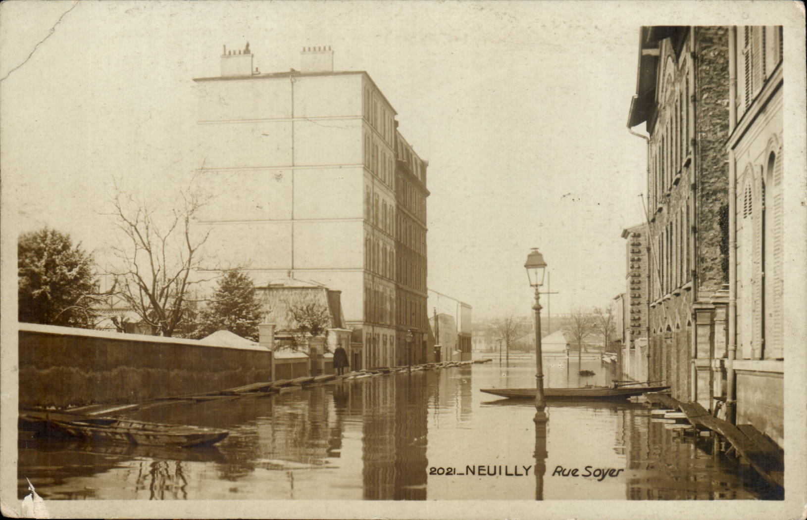 Neuilly CPA Inondations 1910 Rue Soyer