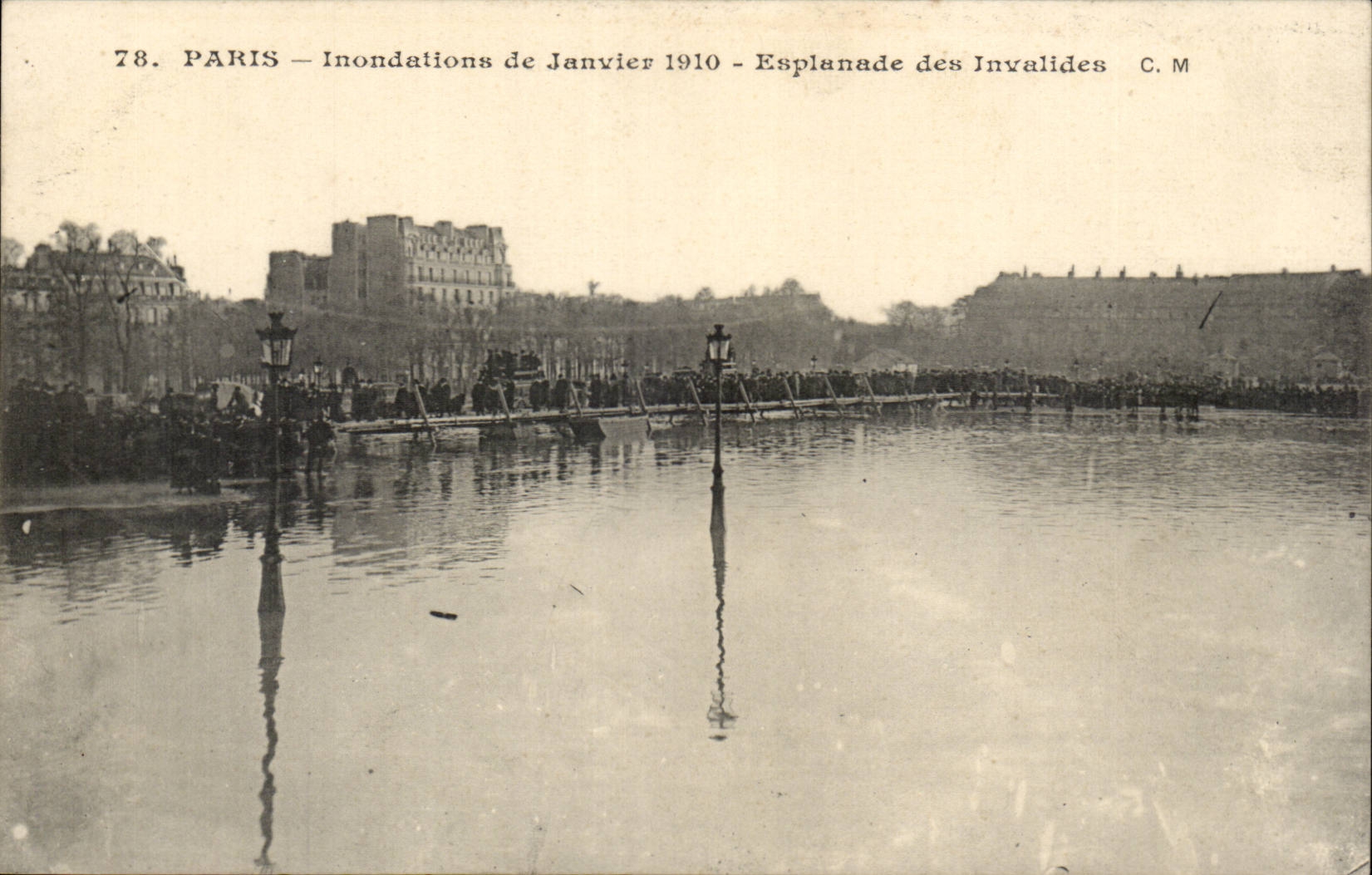 Paris CPA 1910 Esplanade Floods of Invalides