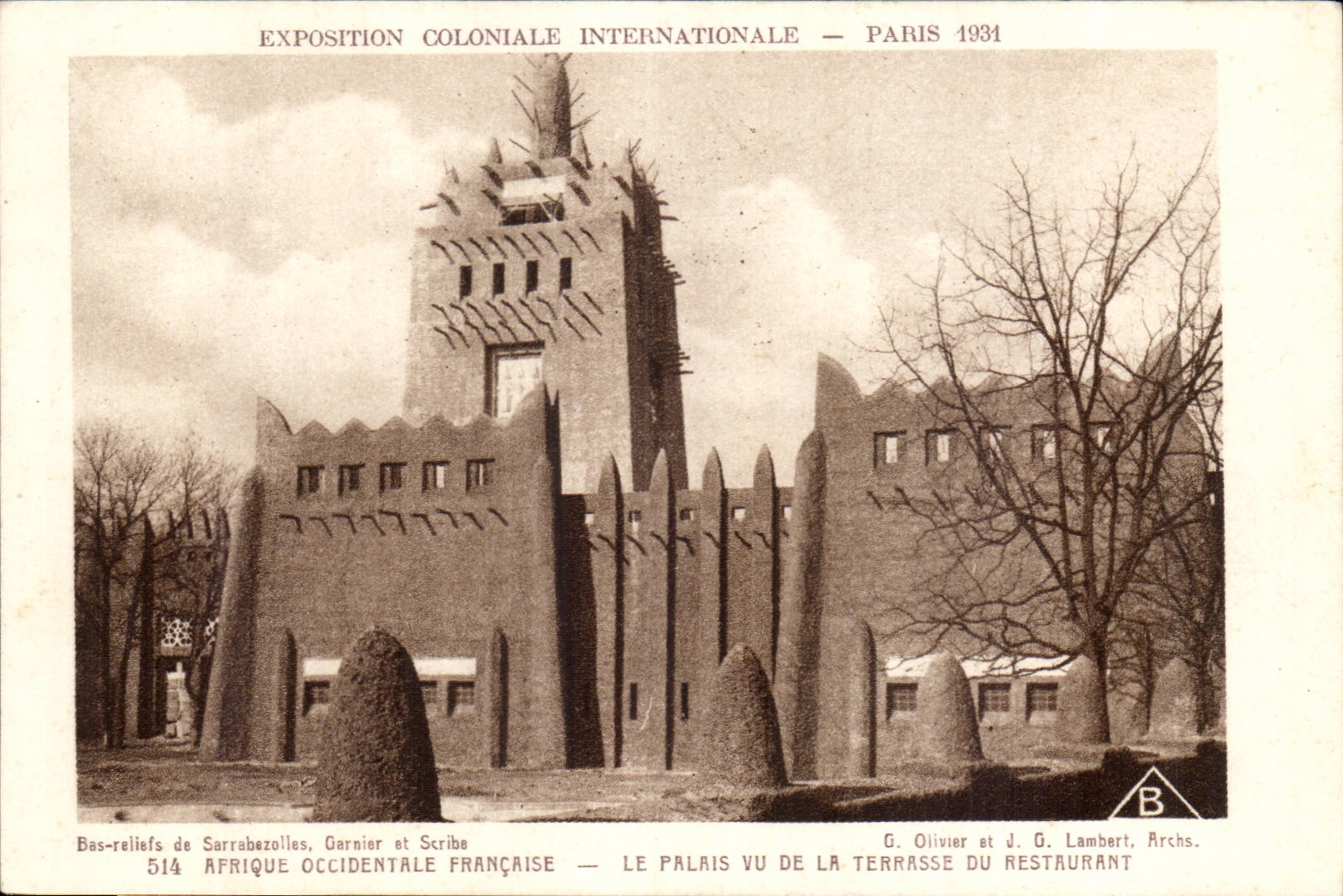 Paris CPA Exposition coloniale internationale Paris 1931 Afrique occidentale Palais vu de la terrasse du restaurant