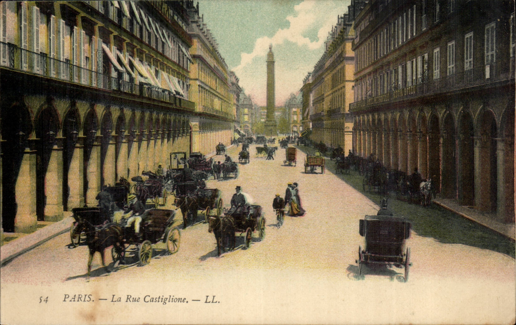 Paris CPA La rue CAstiglione
