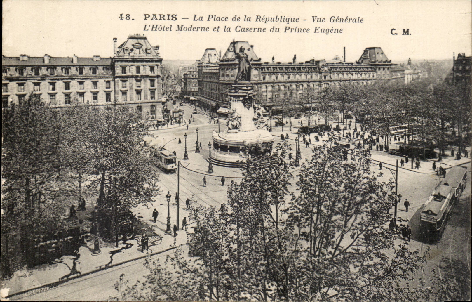 Paris CPA Places Republic View