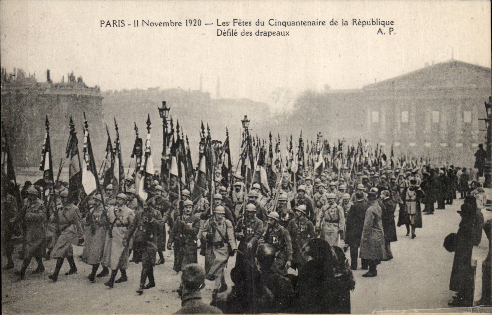 Paris CPA November 11th 1920 festivals of the fiftieth anniversary of the Republic Ravelled of the Flags