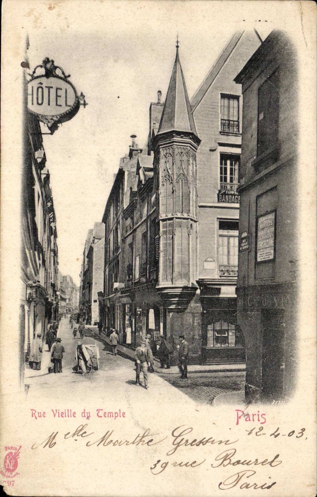 Paris CPA old Street of the temple