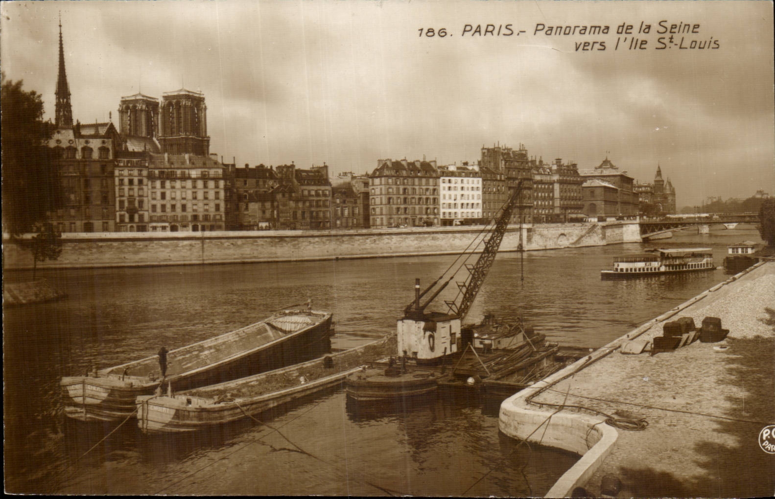 Paris CPA Panorama de la Seine vers l'ile St Louis