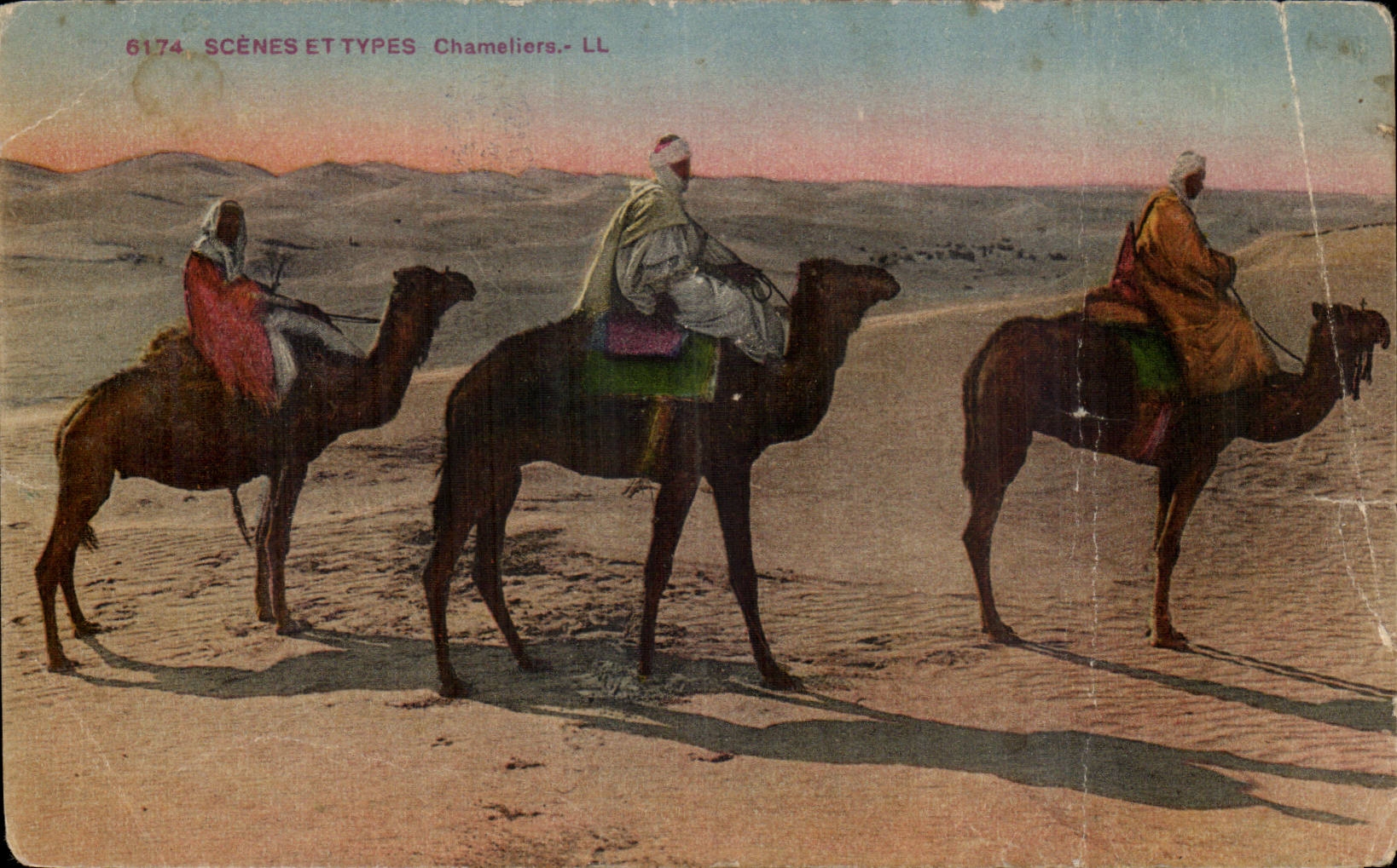 Szenen Algerien-CPA und Standardkamelfahrer (Kamelkamel)