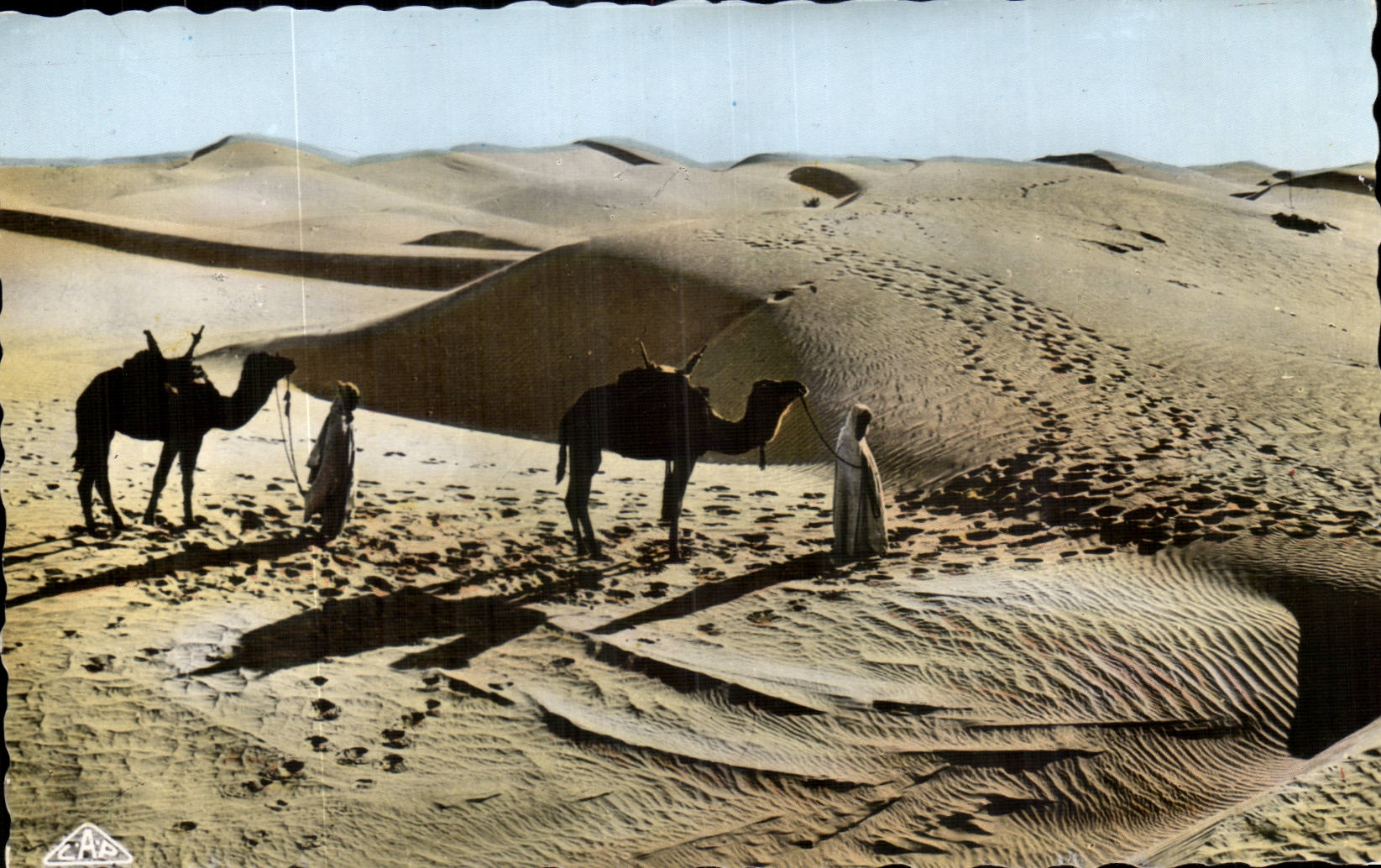 Szenen Algerien-CPA und Standarddurchgang des Dunesandes zur Sonne