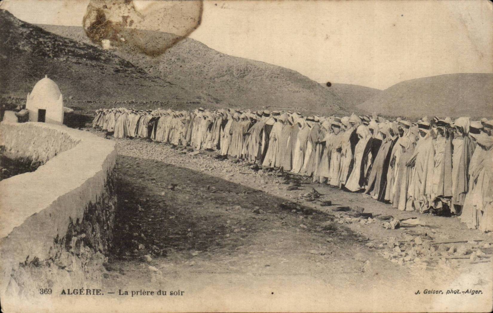 Szenen und Standards Algerien-CPA das Gebet des Abends