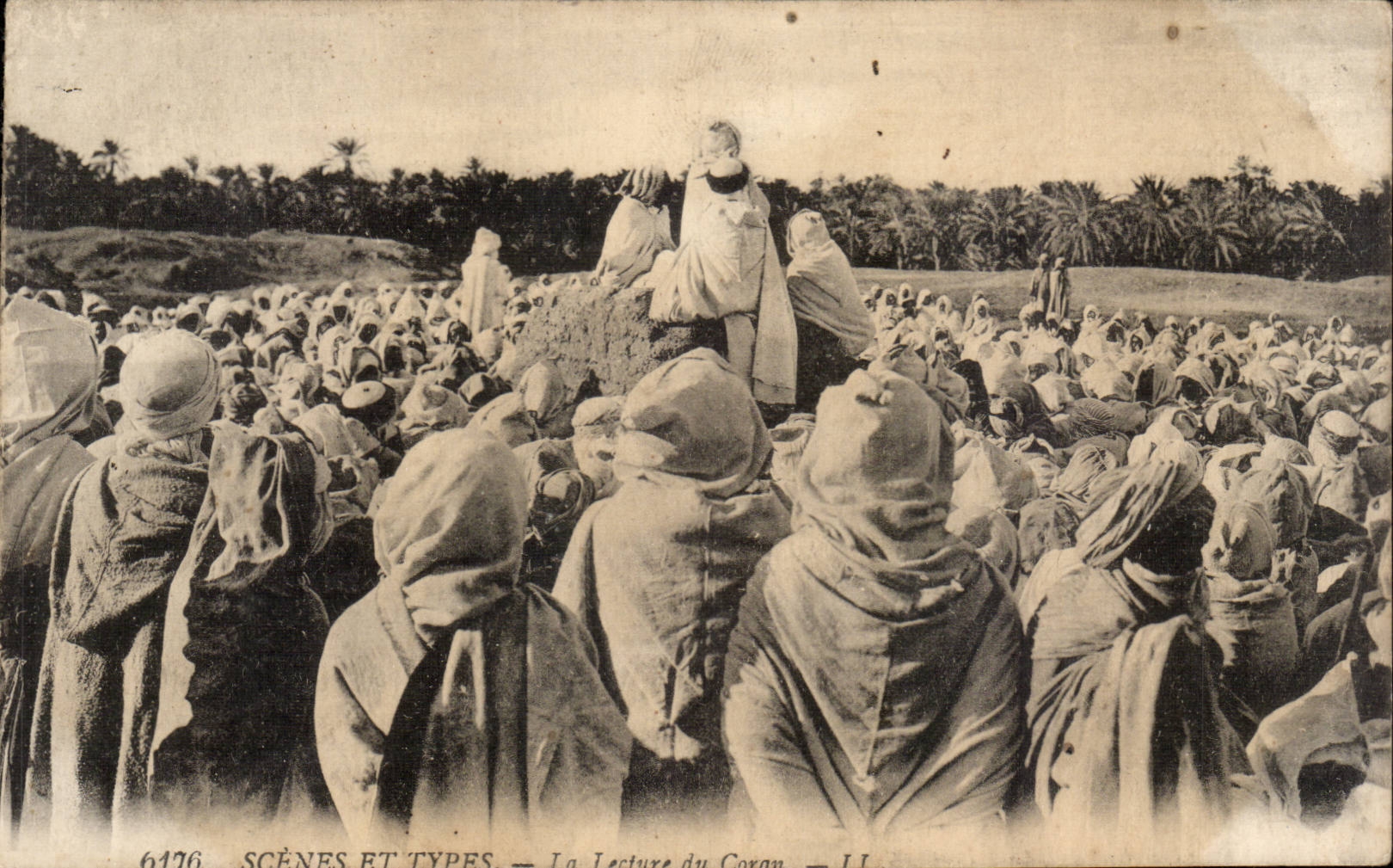 Szenen- und Standardablesen Algerien-CPA von Coran