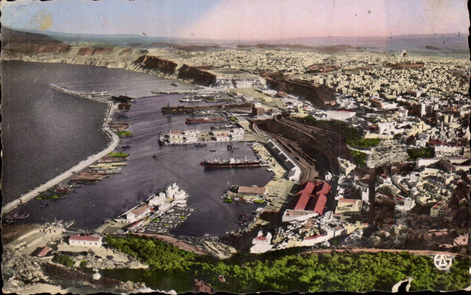 Algeria Oran CPA View on the city and the port