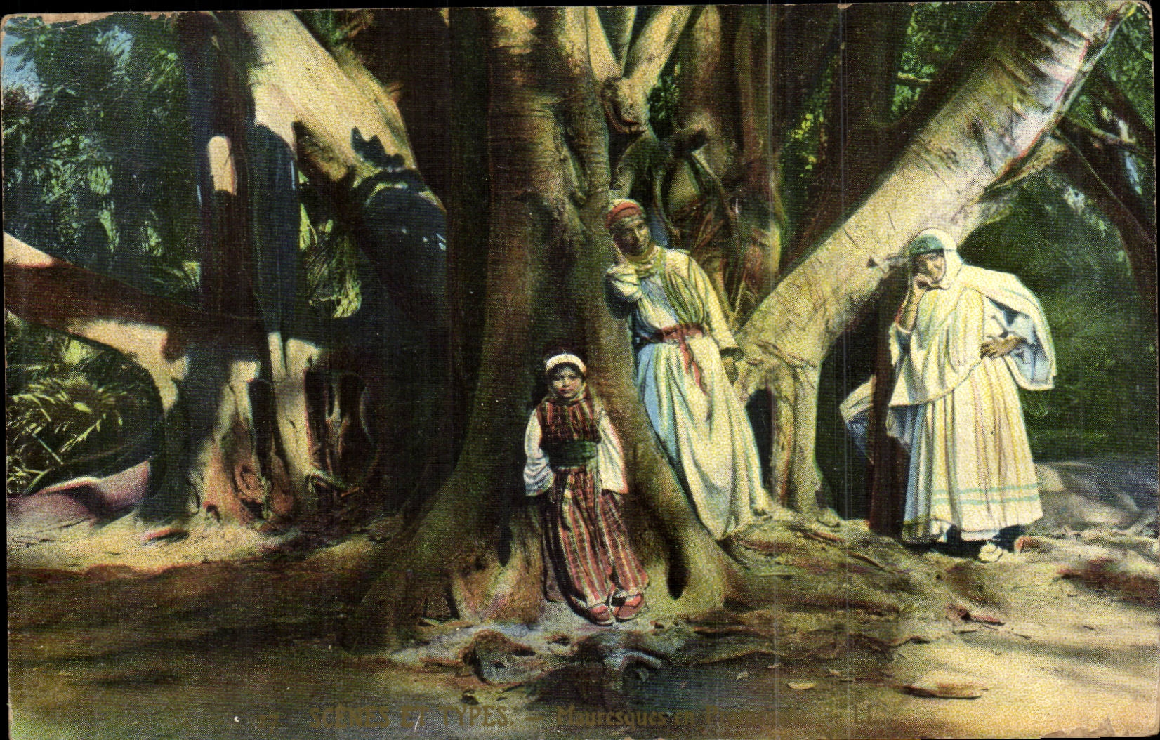 Algeria CPA Scenes and Moorish standards in walk