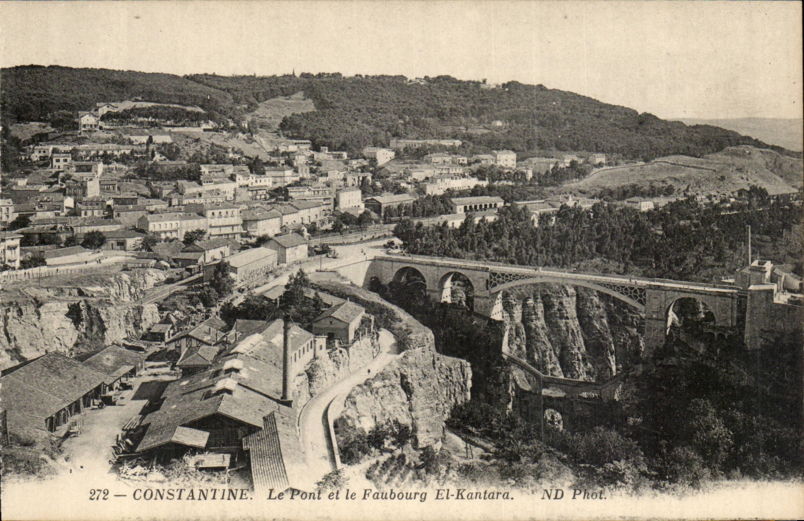 Algerien Constantine CPA das Brucke und Vorort EL Kantara