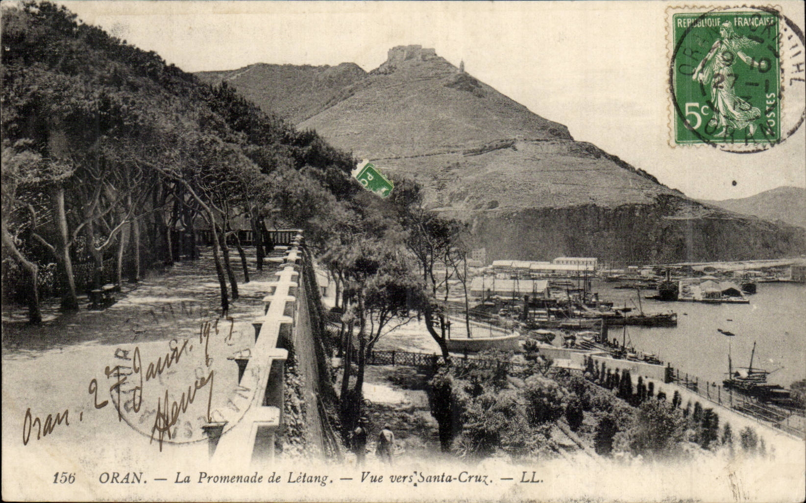Algeria Oran CPA the walk of Letang Seen towards Santa CRuz