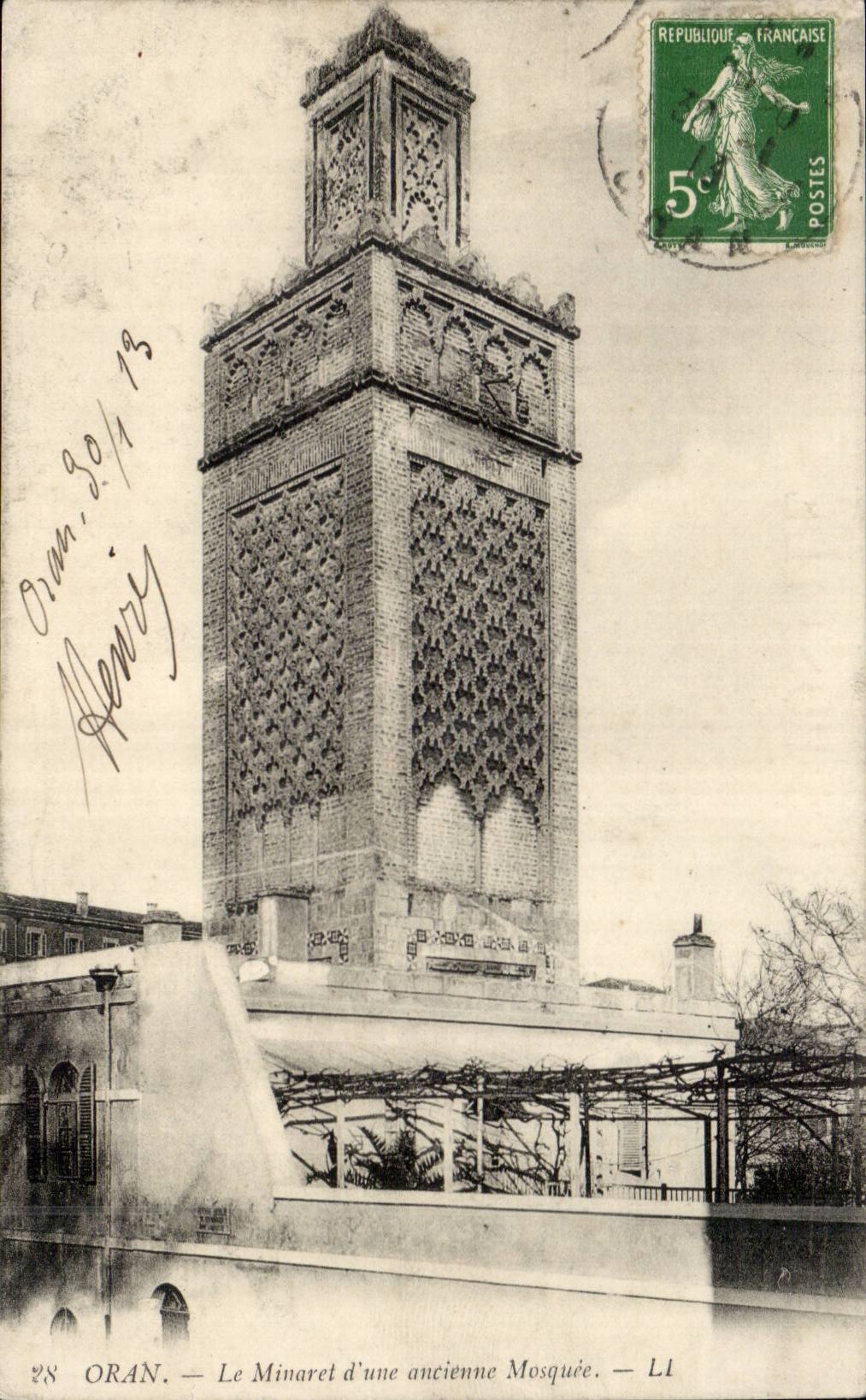 Algeria Oran CPA the minaret of an old Mosque