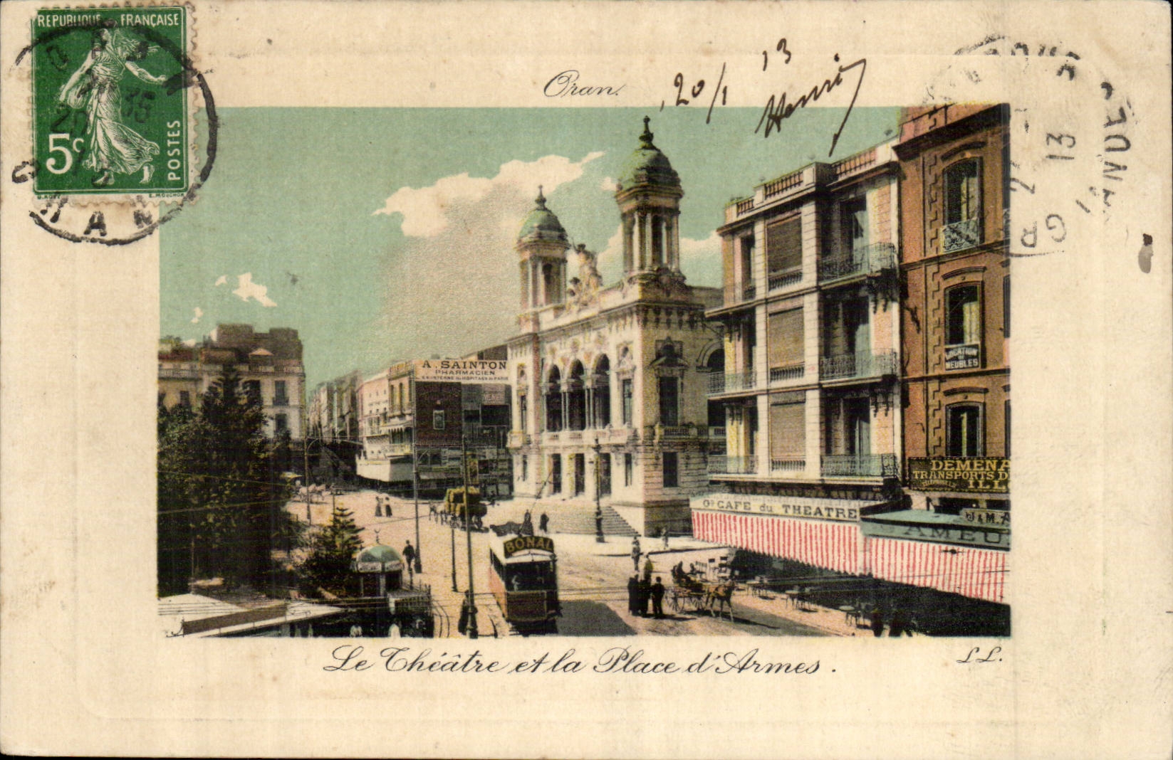 Algeria Oran CPA the theater and the place of weapons