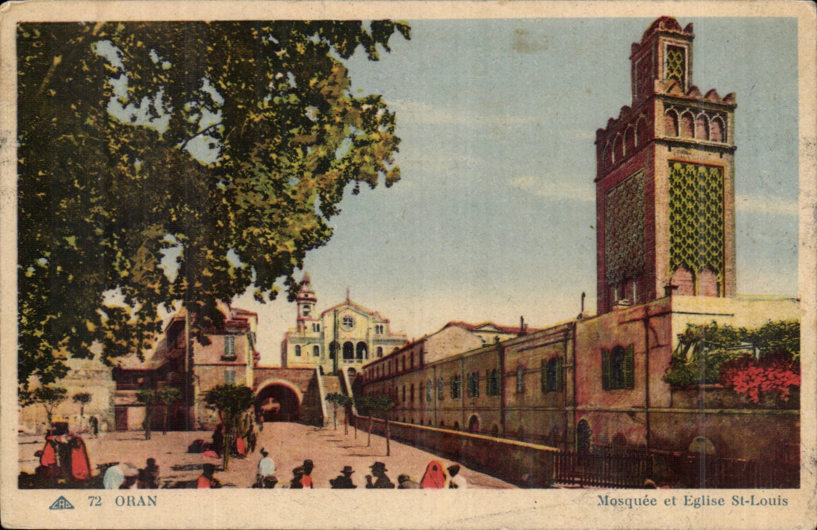 Algeria Oran CPA Mosque and church St Louis
