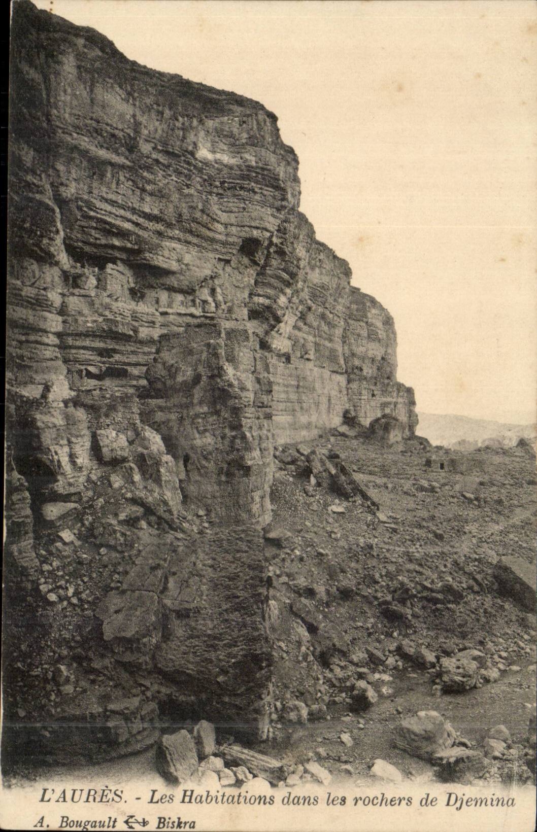 Algeria aures CPA dwellings in the rocehrs of Djemina