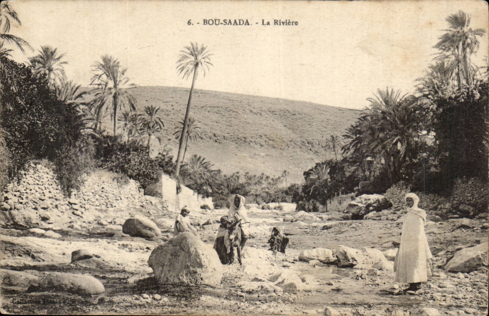 Algeria CPA Bou Saada the river (ass donkey)